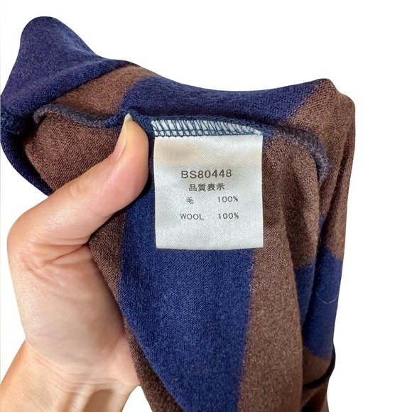 ICHI ANTIQUITES Made in Japan 100% Wool Striped Sweater Dress - Picture 6 of 8